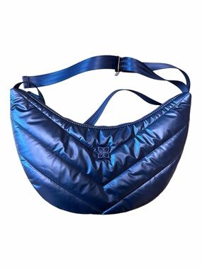Antonio Melani NWT Quilted Crescent Shoulder Bag Navy Blue Adjustable Strap